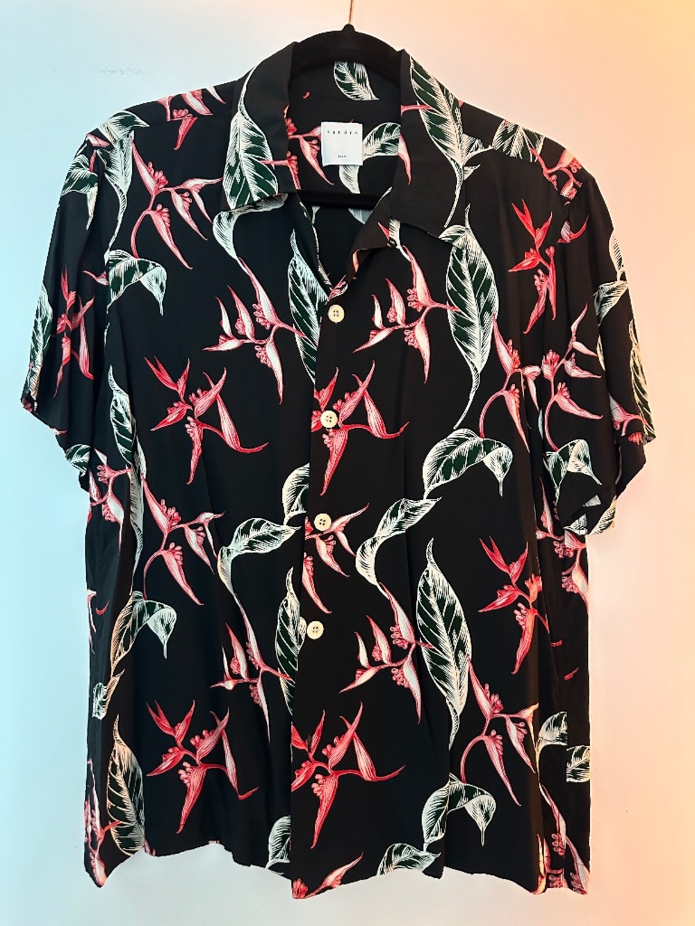 Sandro Men's Tropical Floral Button-up Shirt